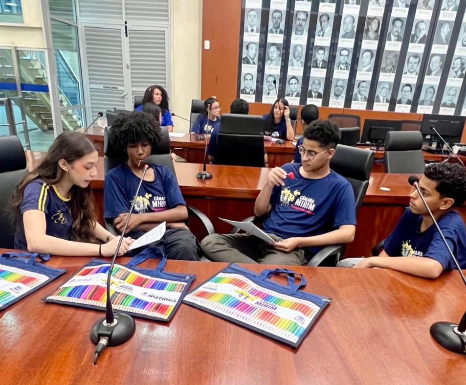 Estudantes vivenciam rotina legislativa em reunião da Câmara Mirim de Ipatinga