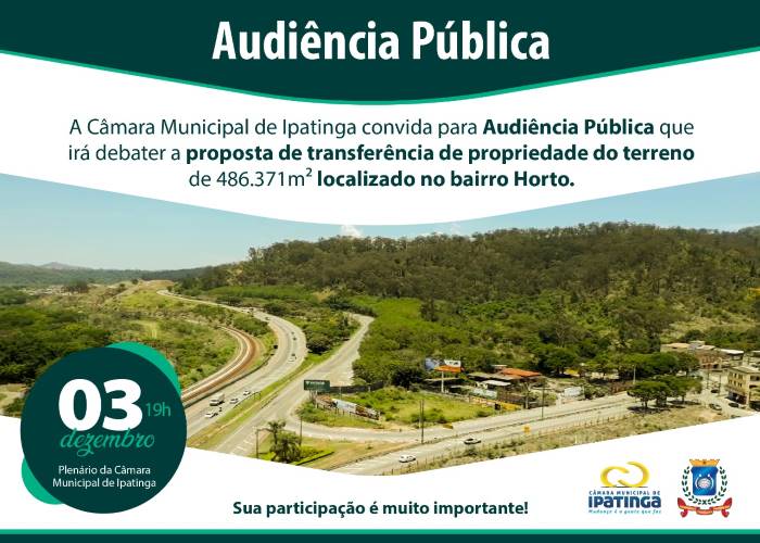 Audiência Pública debate alienação de imóvel do município
